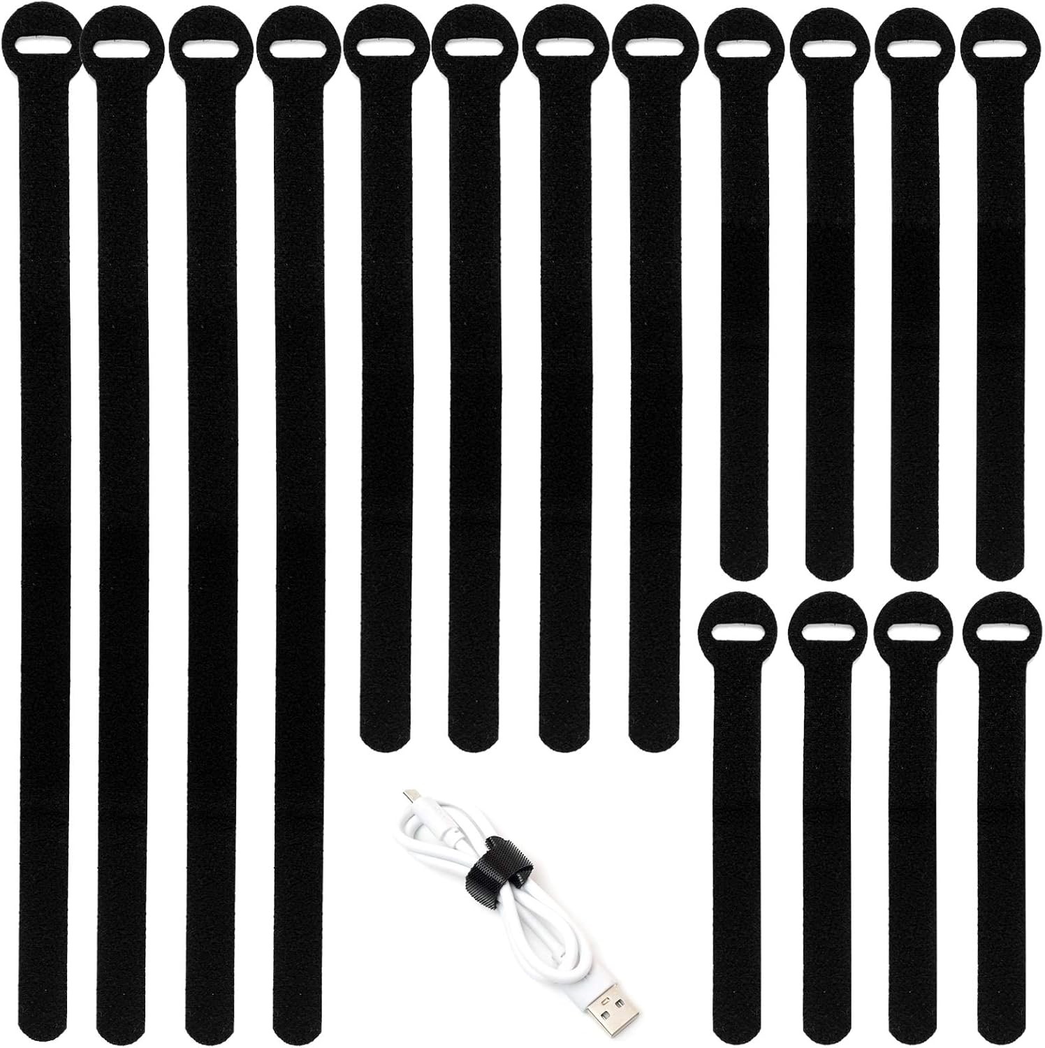 150 PCS Reusable Cable Ties Assorted 4 6 8 10 Inch Hook Loop Cord Organizer