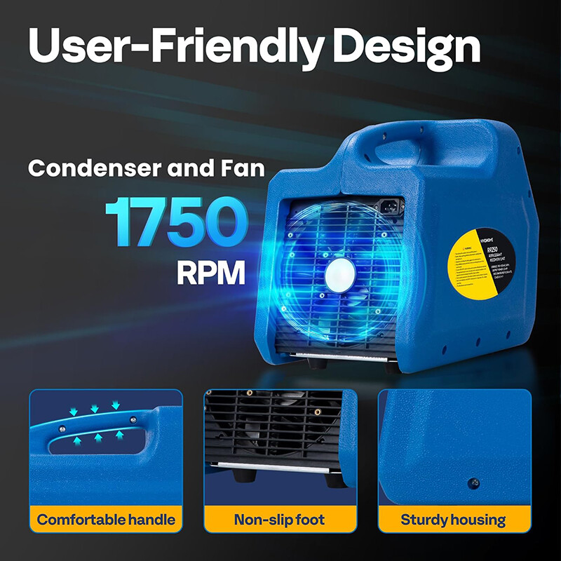 Portable Refrigerant Recovery Machine R1234yf R32 3/4HP AC HVAC Recycling Tool