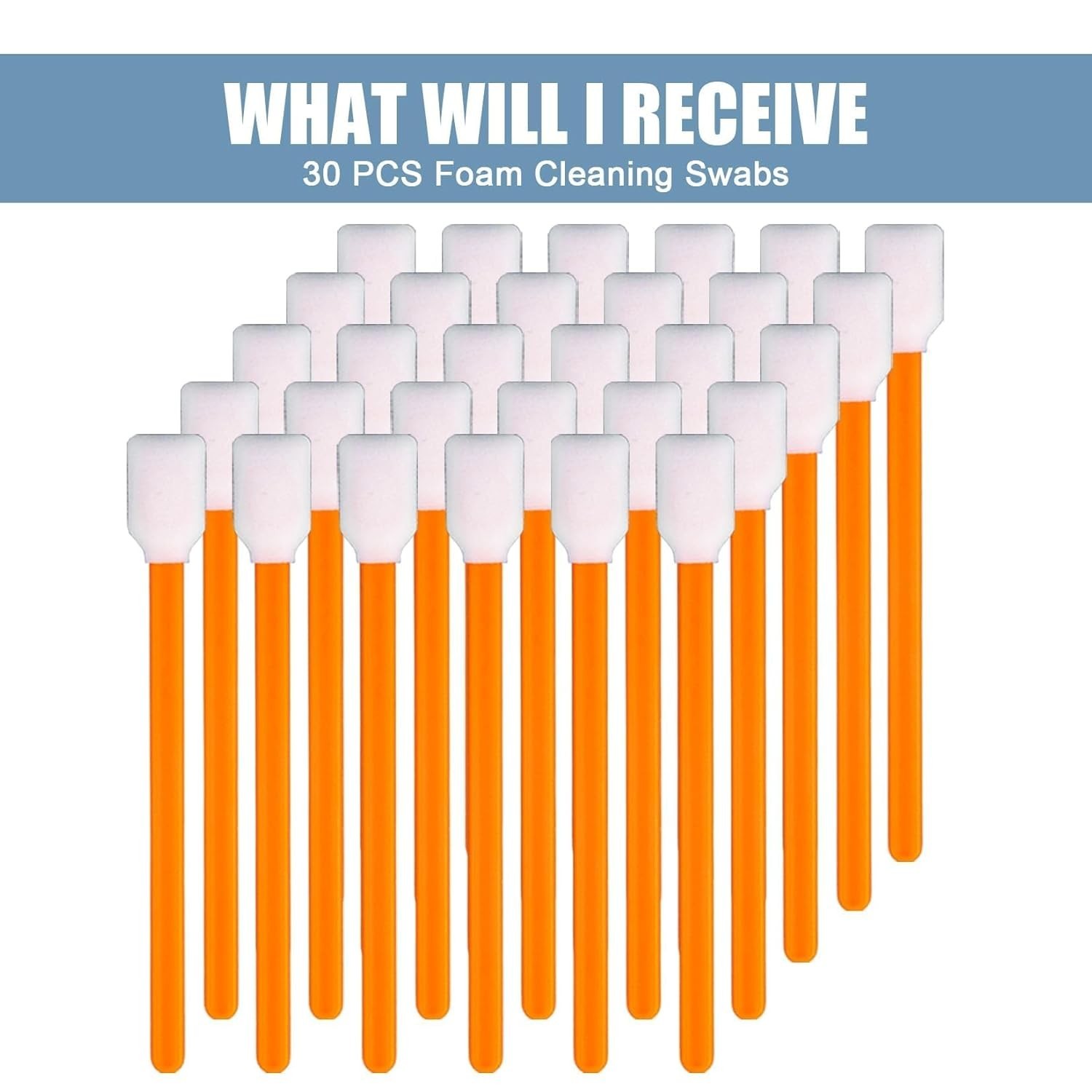 30-Pack Foam Cleaning Swabs 5.09″ – Applicator for Crafts, Printers & Car