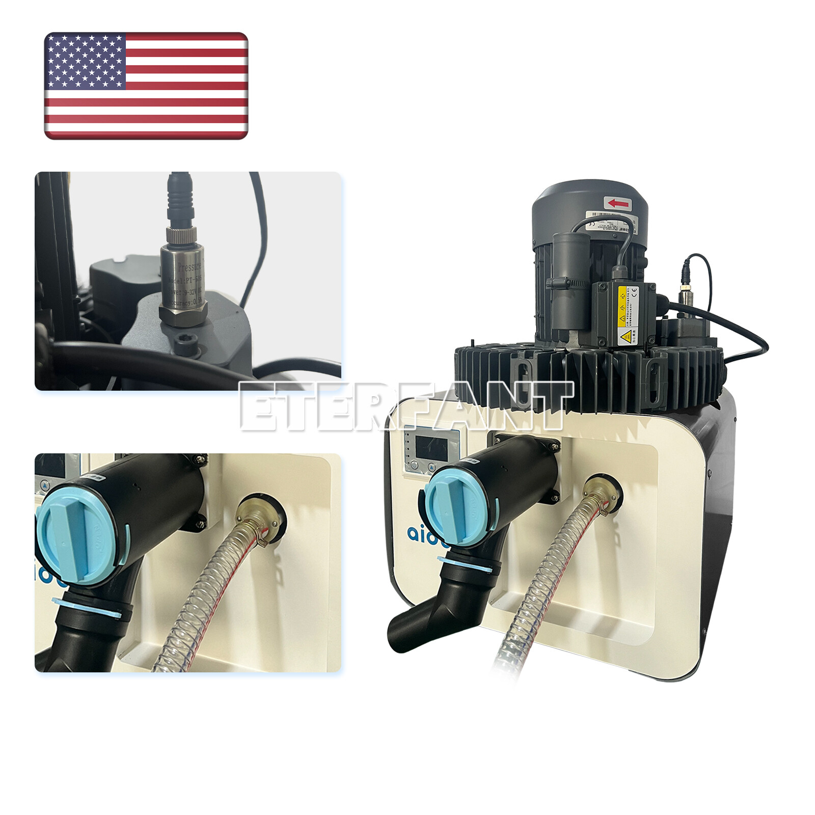 ETERFANT Mobile Dental Suction Unit System Pressure Vacuum Pump DE106/GS-M300