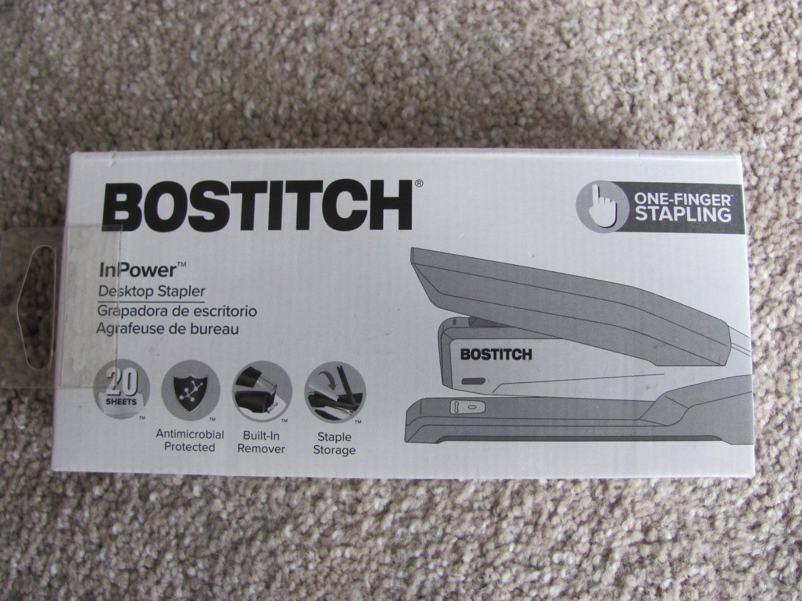 Brand New Bostitch inPOWER Desktop Stapler 20-Sheet Capacity Red #1124