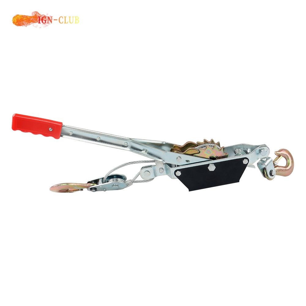 2 Ton Come Along Winch Heavy Duty 2 Hook Steel Cable Dual Gear Power Puller