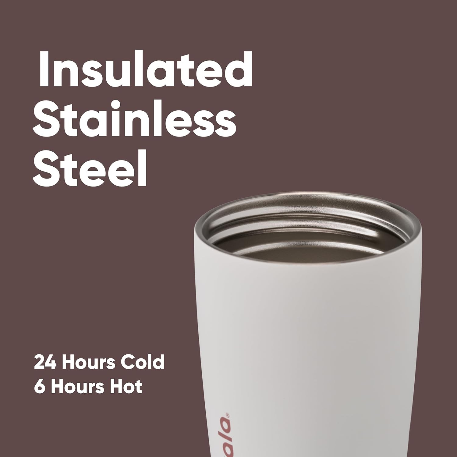 Owala SmoothSip Slider Insulated Stainless Steel 12 Ounces, Vanilla Bean
