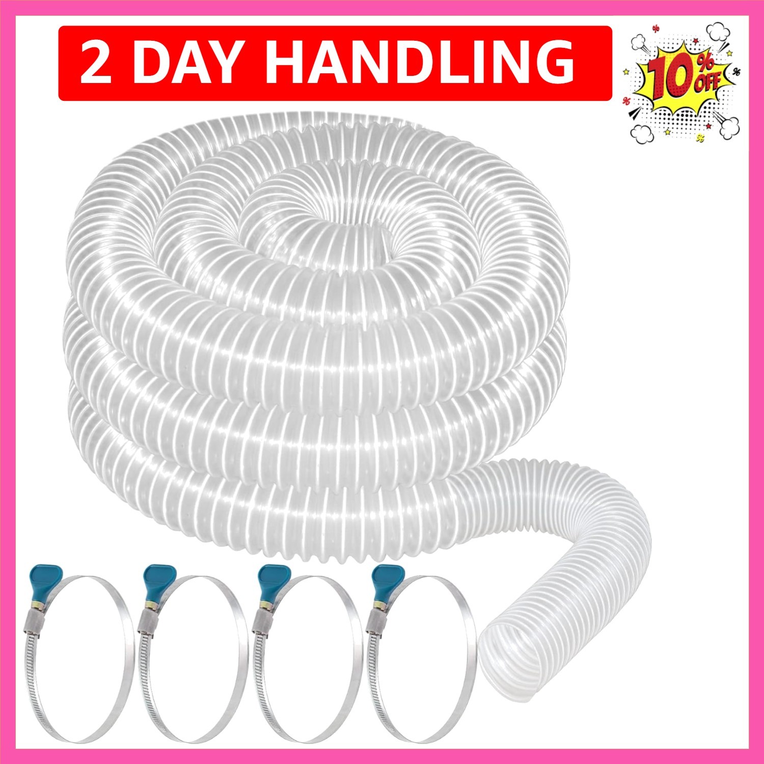 Heavy PVC Dust Collection Hose 2 1/2″ x 20′, Puncture Resistant PVC Dust Coll…