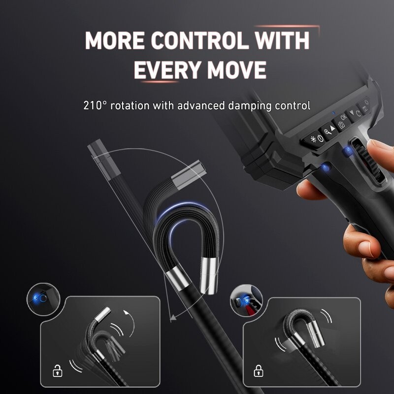 Ralcam 2-Way Borescope 6.2mm Slim Probe Inspection Camera Endoscope with Light