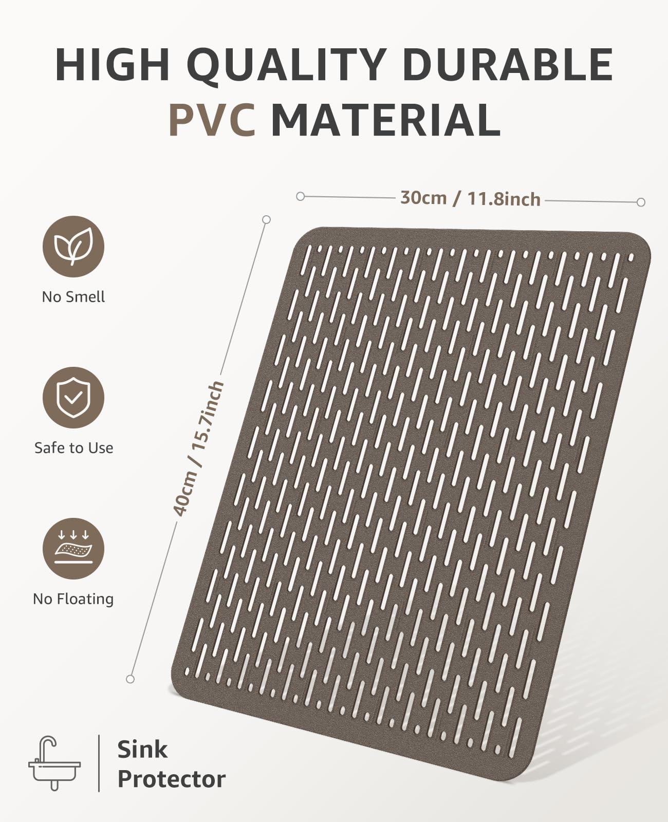 Bligli Mesh Sink Mat, 15.7 x 11.8inch Prtector 15.7″ x 11.8″, Clear Gray