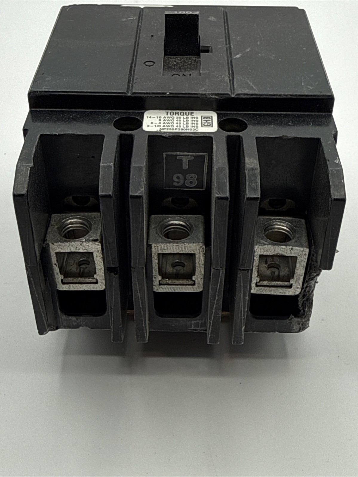 Eaton Cutler-Hammer GHB3100 100A Circuit Breaker No Lugs Chipped Right Bottom
