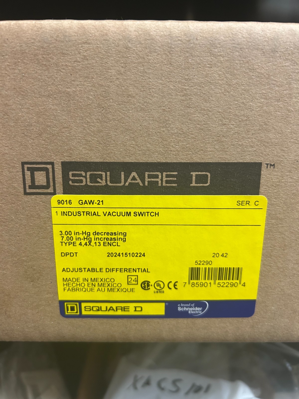 SQD 9012 GAW21 Pressure Switch NEW FACTORY SEALED BOX