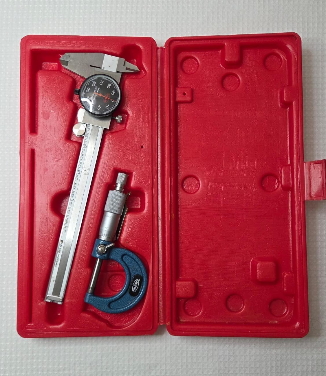 iGaging 6″ Dial Caliper & SHARS 0-1″ Outside Micrometer w/ Case Machinist Set