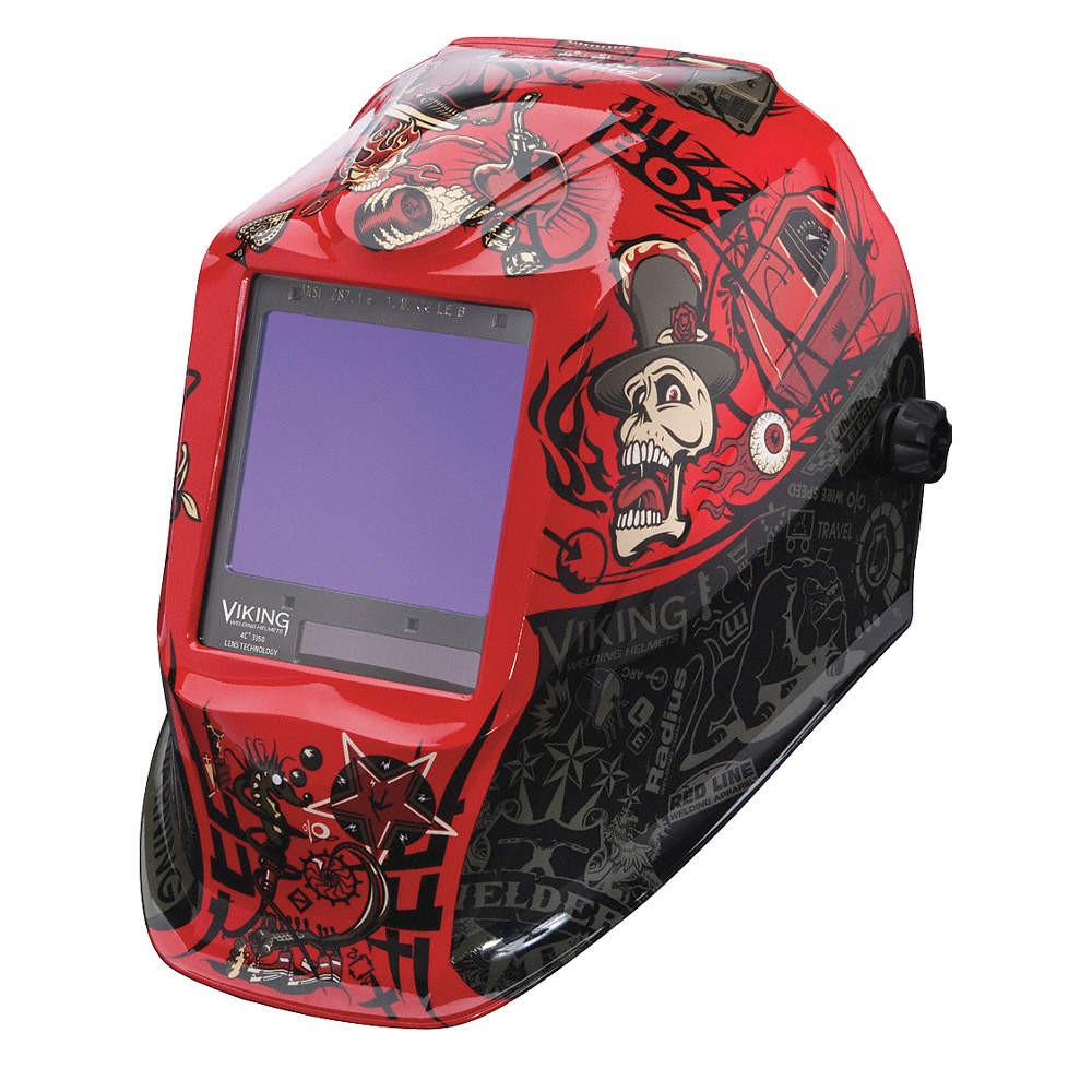 LINCOLN ELECTRIC K3101-4 Welding Helmet,Mojo Graphic,Black/Red 54EE92