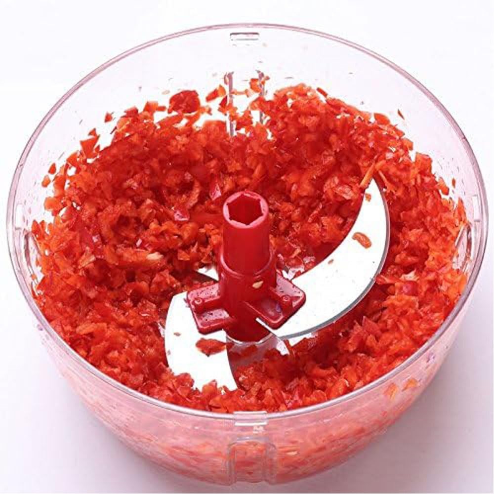 Multi-Functional Manual Food Processor,8 Cup Hand-powered Crank S, Red