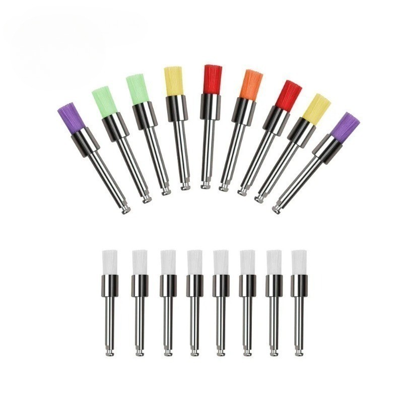 100x Dental Nylon Flat Prophy Brushes RA Latch Type for Polishing& Stain Removal