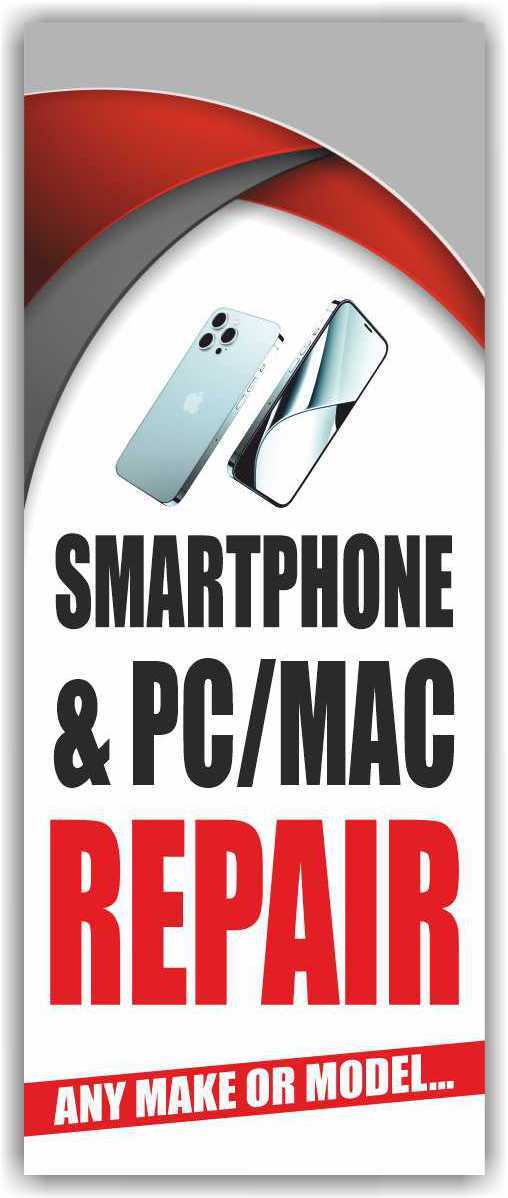 SMARTPHONE PC REPAIR Advertising Banner Vinyl Mesh Sign computer Cell Phones fix