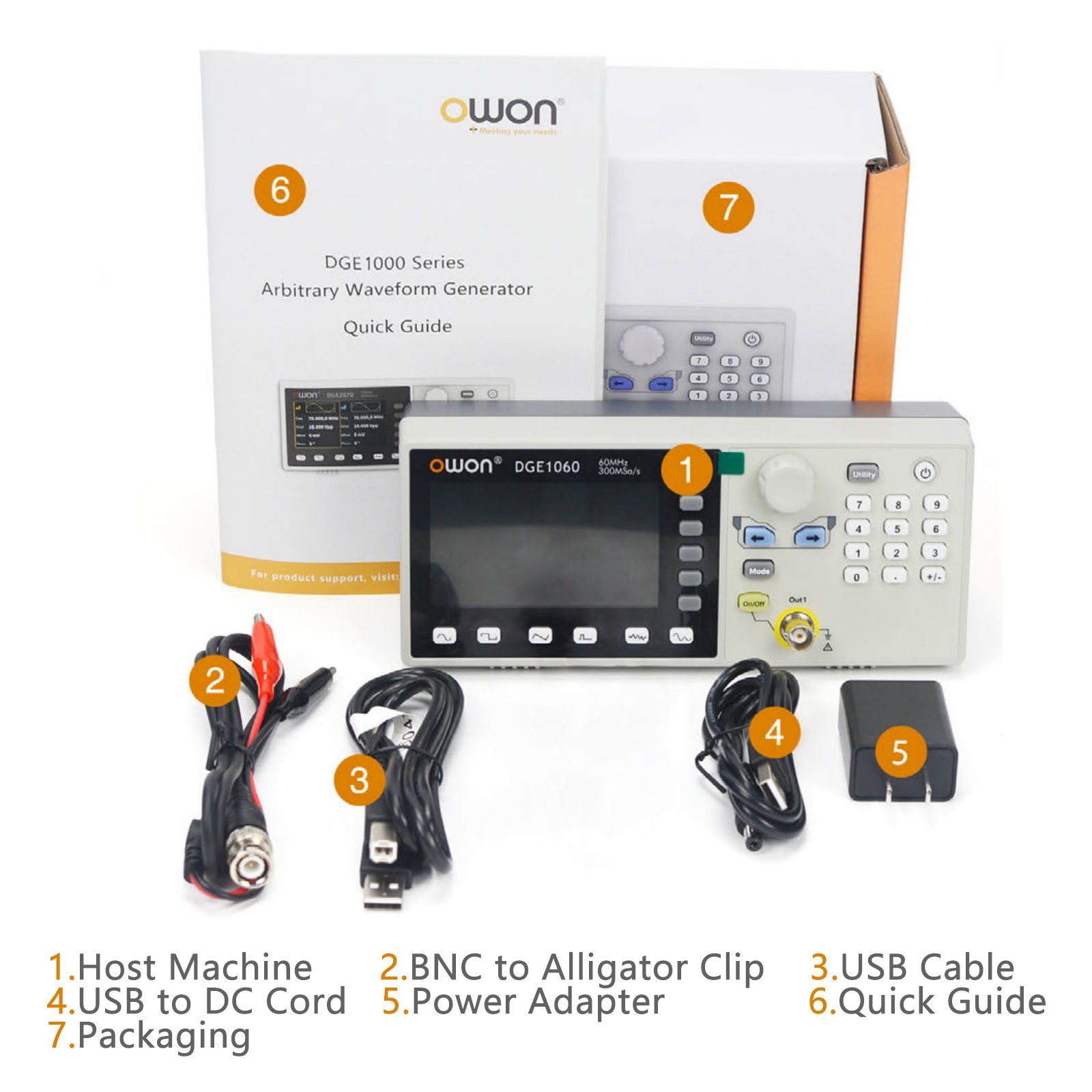 Owon DGE1030 DGE1060 1CH Waveform Generator 30MHz/60MHz 300MSa/s 14 bits