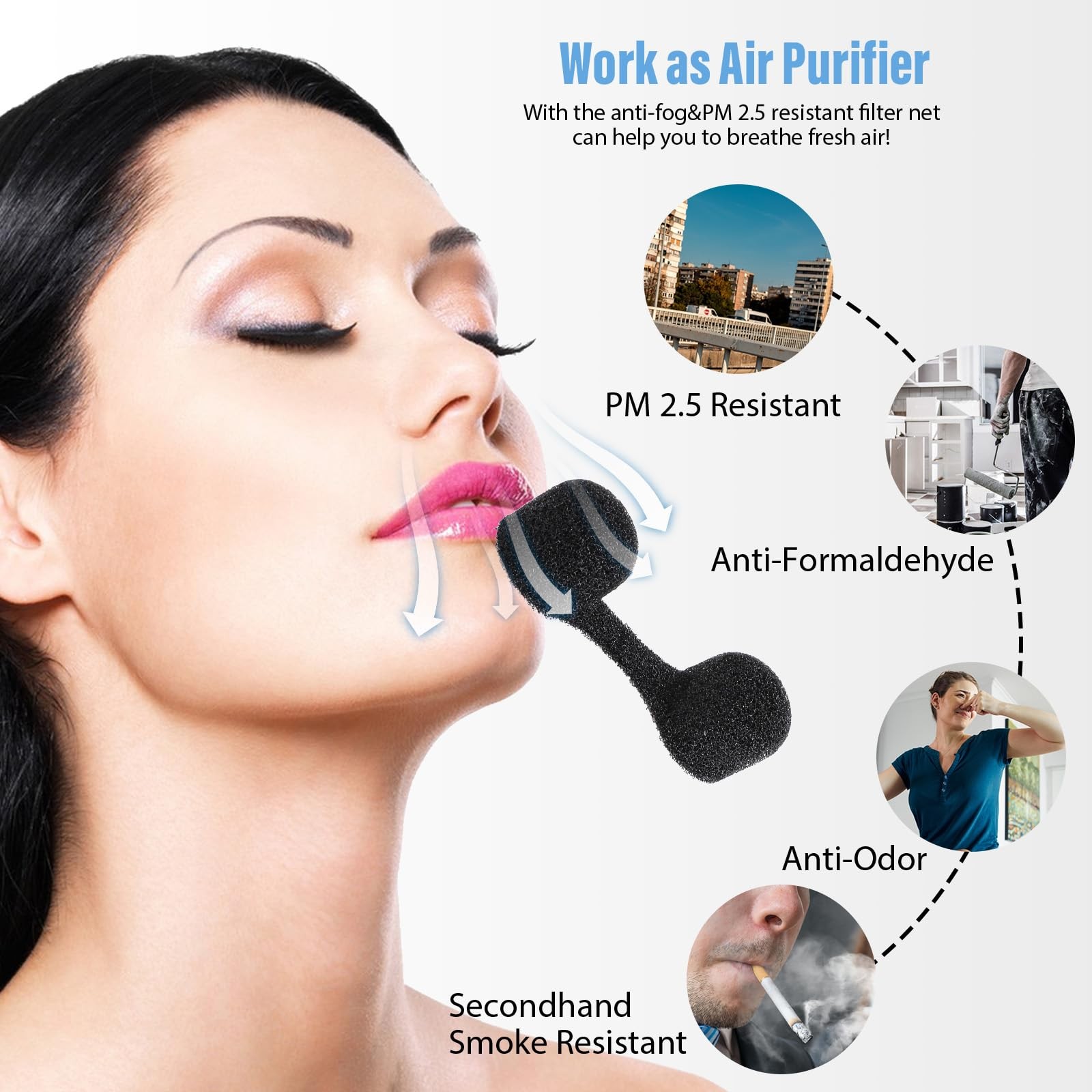 Nose Plug Filter 50 Pcs Disposable Dust Protection Sponge Filters