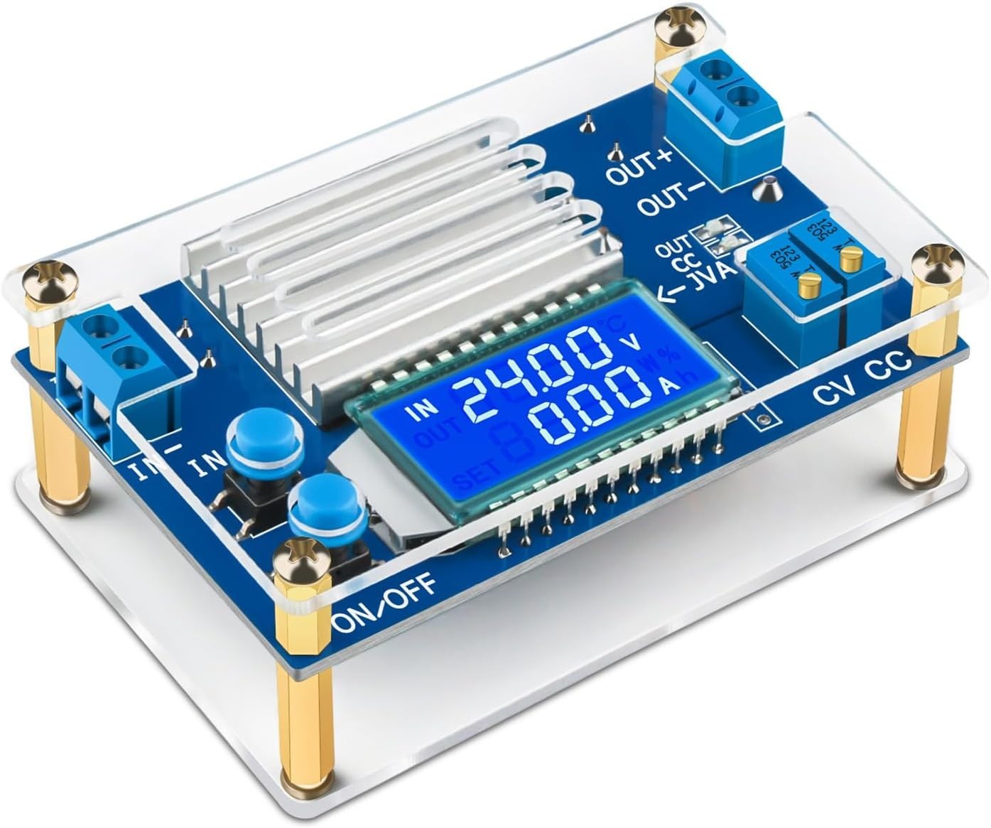 Adjustable DC Buck Converter 5.3-32V to 1.2-32V 12A LCD Display Power Supply