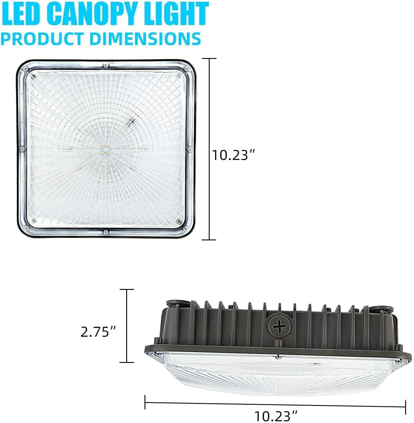 2-Pack LED Canopy Light Commercial Light for Home, Gas Station, Warehouse (70W)