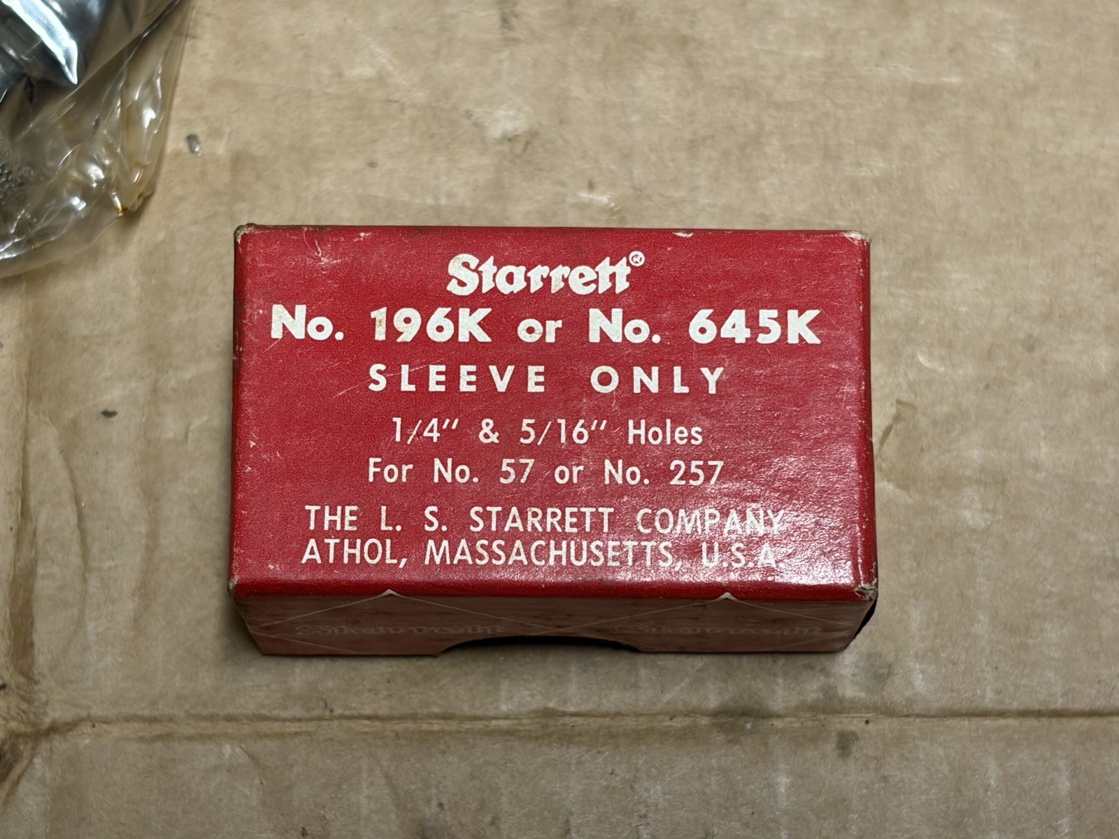 Starrett 196K/645K dial indicator snug/ sleeve for 1/4”or 5/16” stems (#57/257)