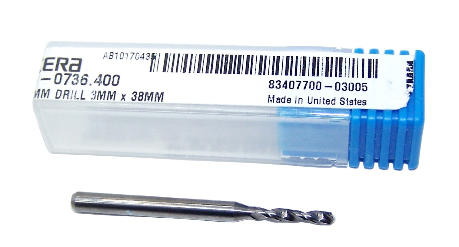 226-0736.400 Kyocera 1.87mm Carbide Drill 2 Flute 0.0736″ Diameter 0.400″ Flute