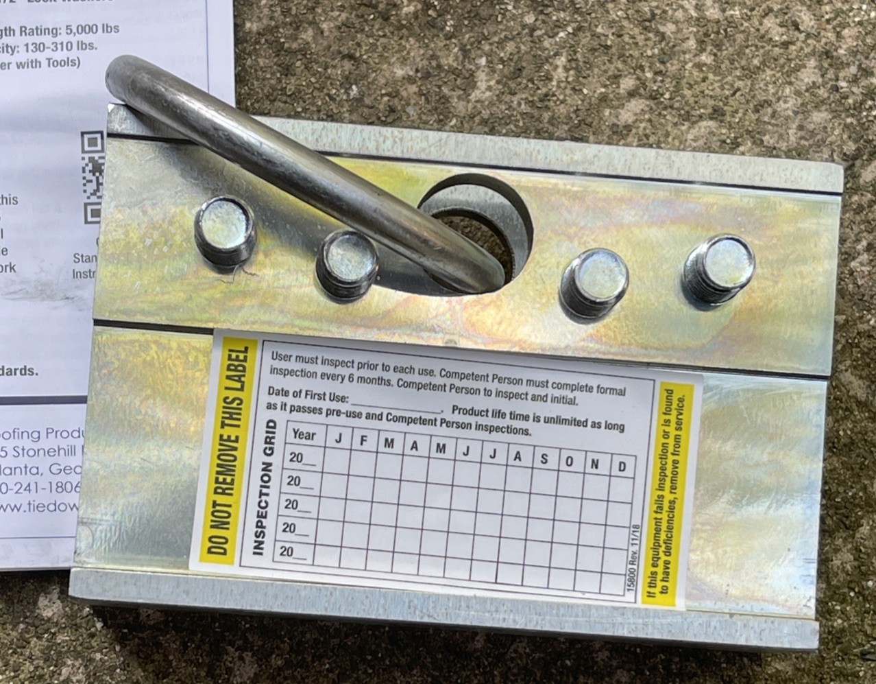 Roof Zone 2-Way Standing Seam Roof Anchor Clamp Tie Down 13864, 5000 lb Capacity