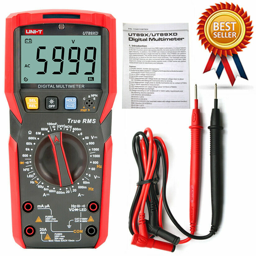 UNI-T UT89XD Digital Multimeter ,Led Test ,Temperature Test ,true Rms, 1M Dro