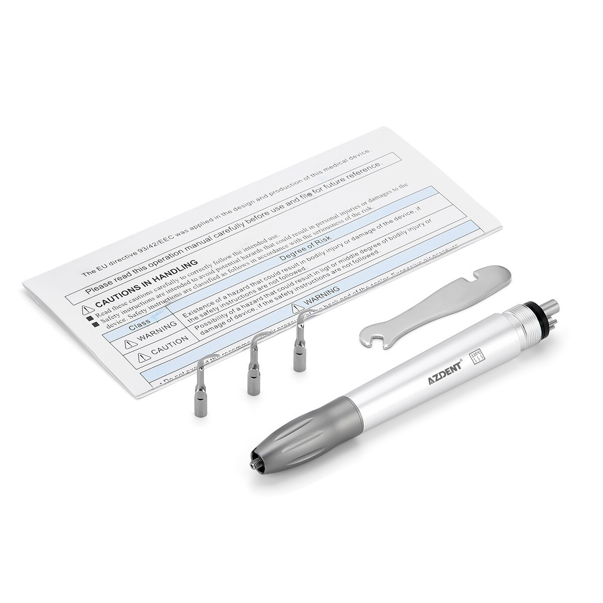 Dental Ultrasonic Air Perio Scaler Handpiece 4 Hole 3 Tips AZDENT