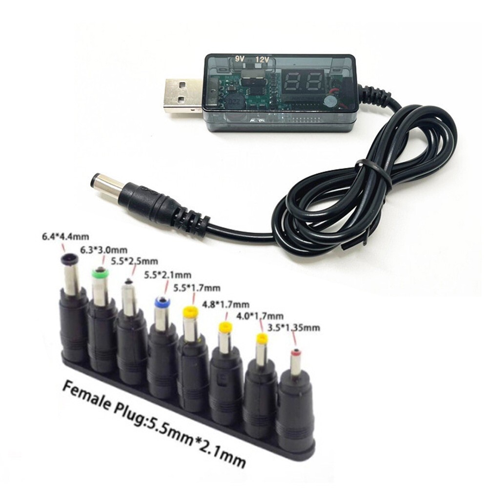 USB 5V to DC 9V 12V Step UP Converter Module Power Boost Adapter Cable 5.5X2.1mm