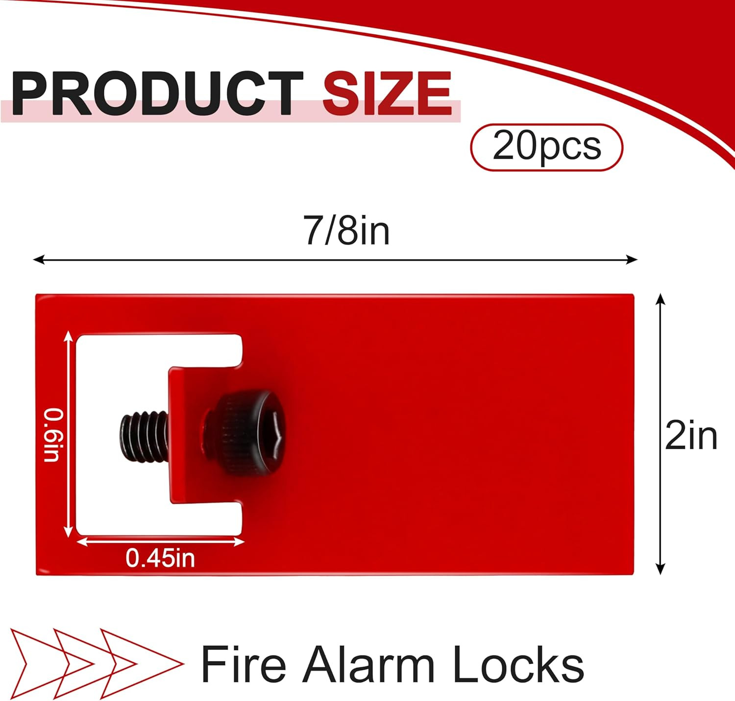 Red ELOCK-FA Fire Alarm Lockout Kit 20-Pack, E-Series Fire Safety Lock Kit for P