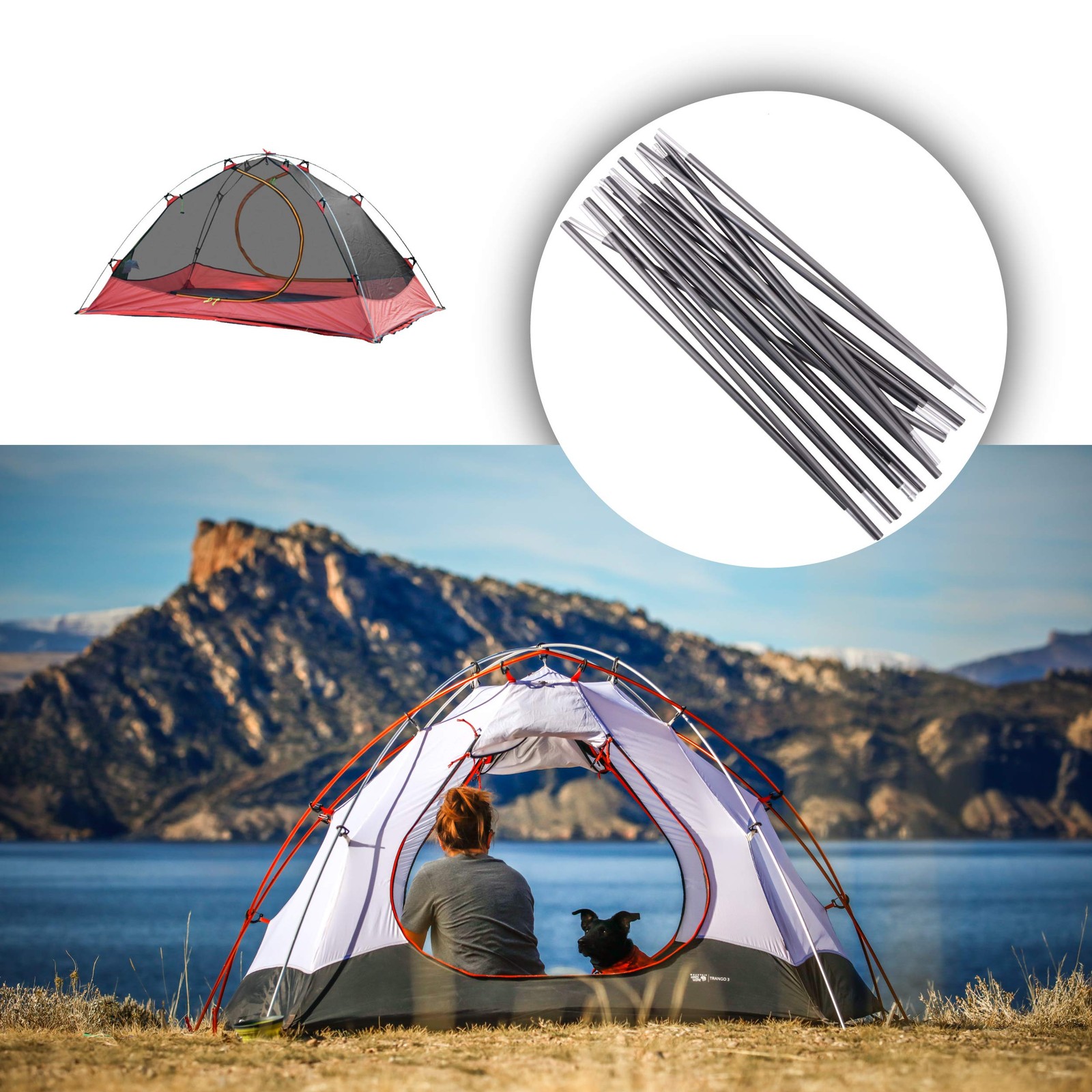 Aluminum Tent Poles Rod Replacement Lightweight Tent Repair Kit 7001 Series