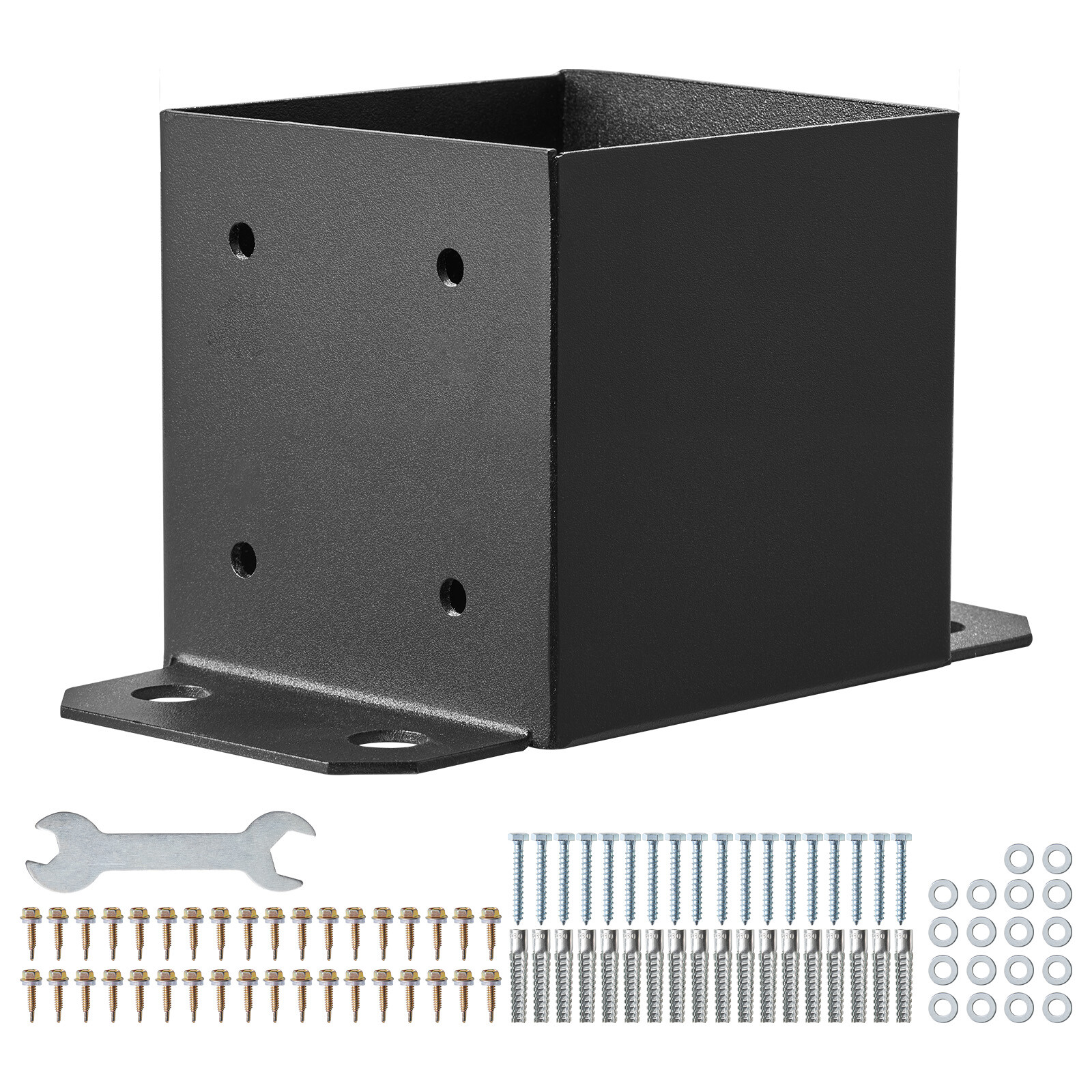 VEVOR 4 Pack 6×6 Post Base Brackets Heavy Duty Wood Post Fence Post Anchor