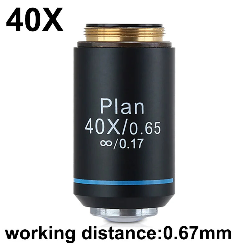 4X 10X 40X 100X 195 Infinity Plan Objective Lens RMS 20.2mm Microscope Objective