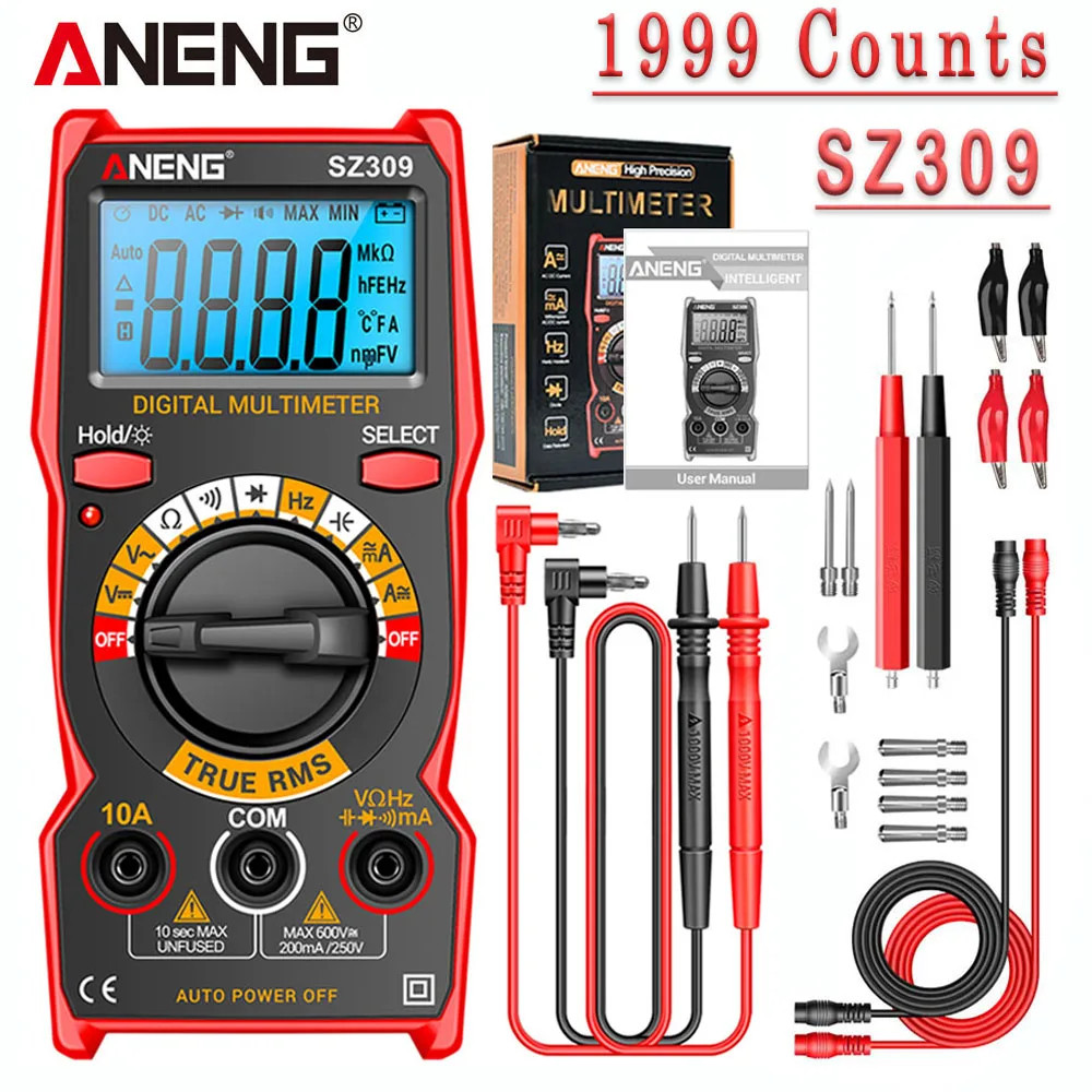 SZ309 Digital Multimeter 1999 Count Smart Professional High Precision AC/DC Volt