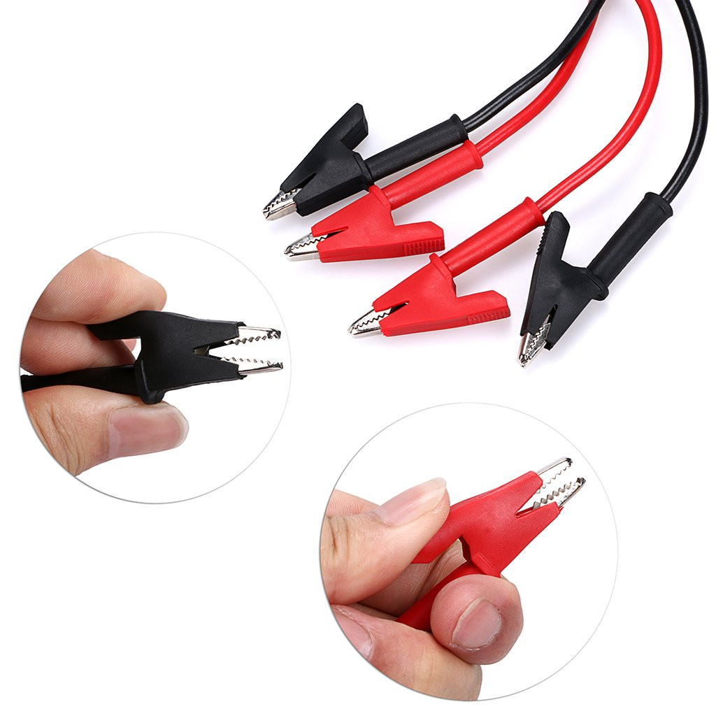 Dual Ended Crocodile Alligator Clips, 15A Test Lead Wire Cable with Insulators C