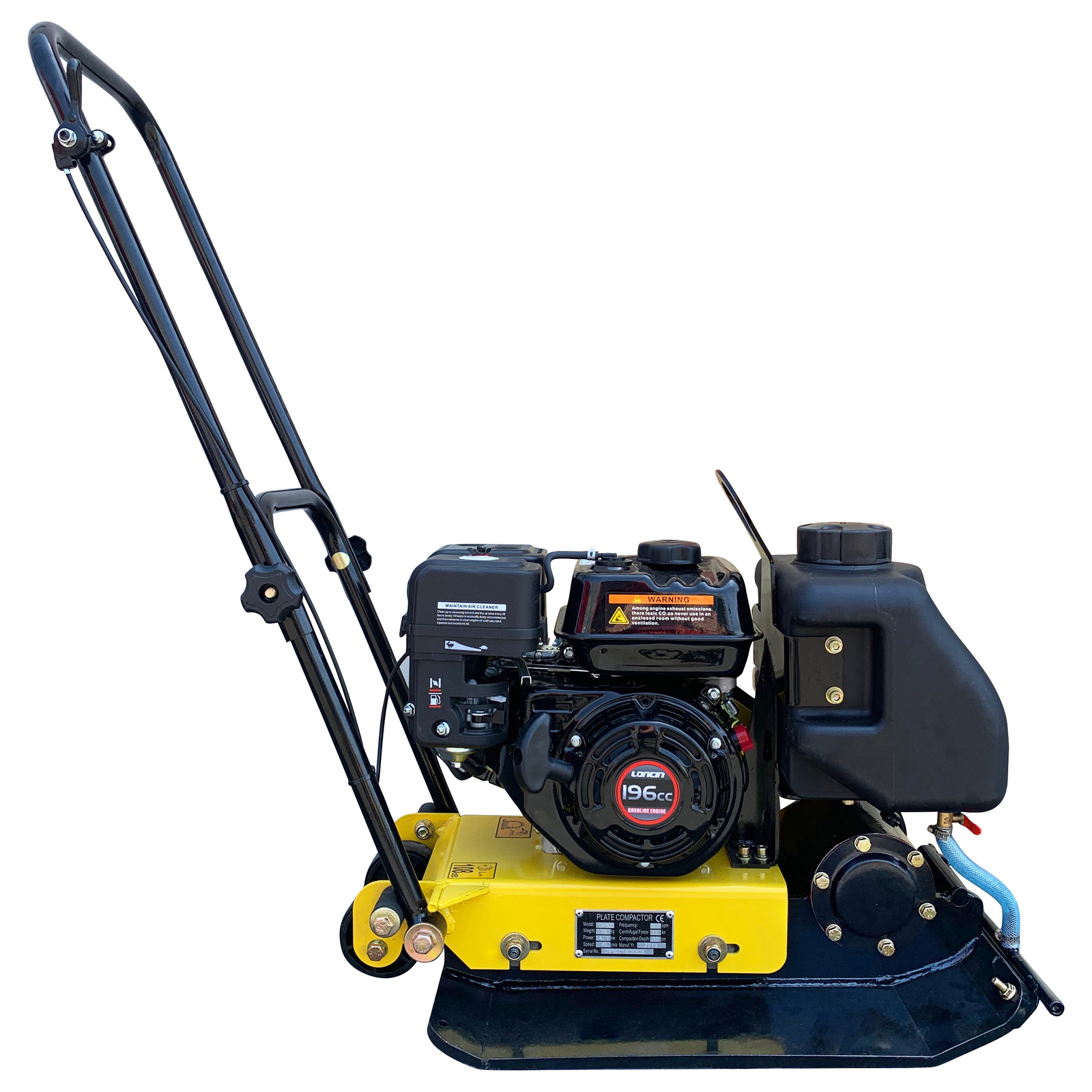 Walk Behind Vibratory Plate Compactor w/ Water Tank Heavy Duty Large Plate 6.5hp