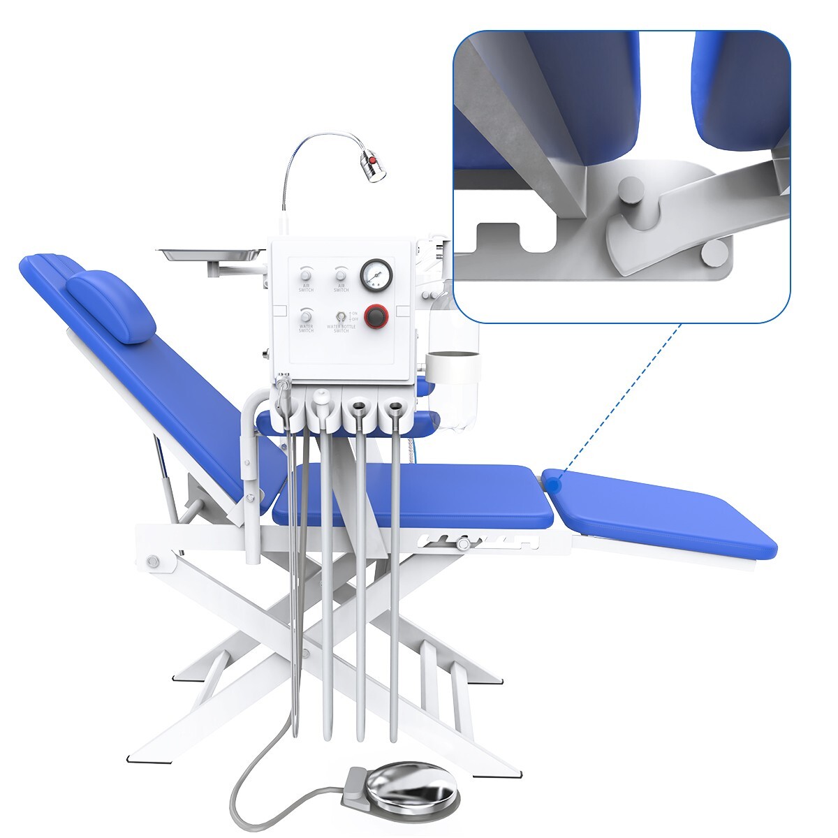 Mobile Dental Delivery Unit +Curing Light/ Dental Folding Chair Air Turbine Unit