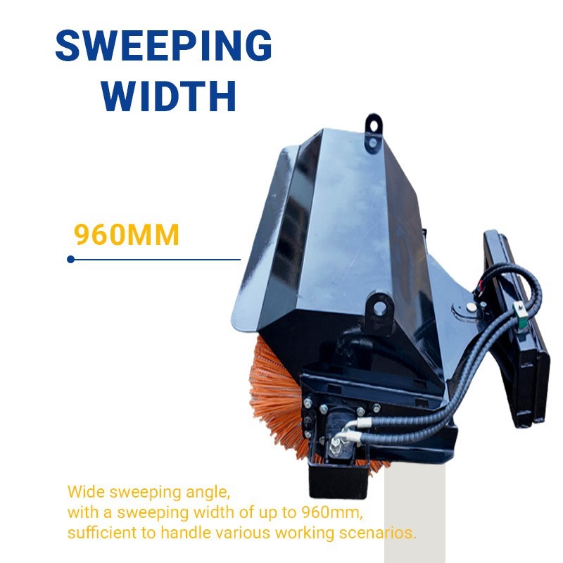 39in Hydraulic 30° Angle Broom Sweeper Attachment For Mini Skid Steer Loader