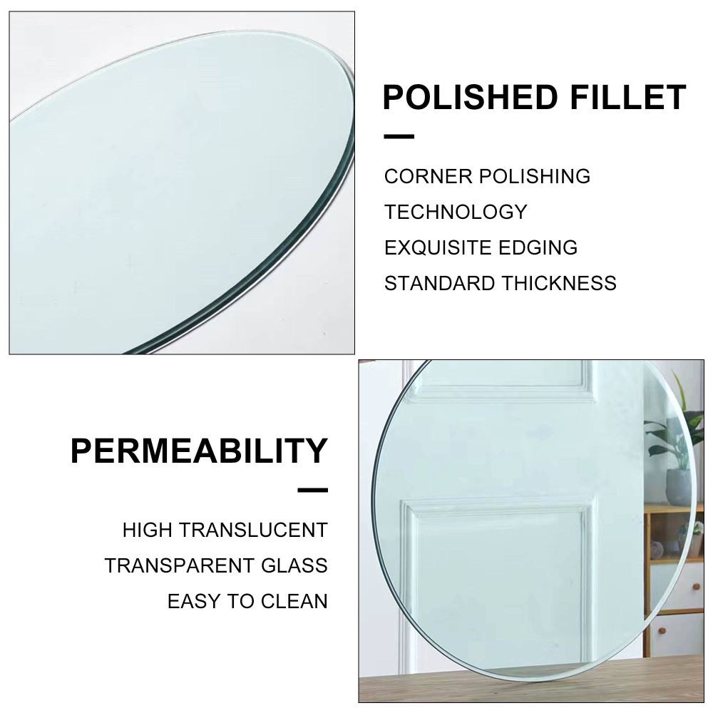 27.95 Inch Round Tempered Clear Glass Table Top Replacement Plate