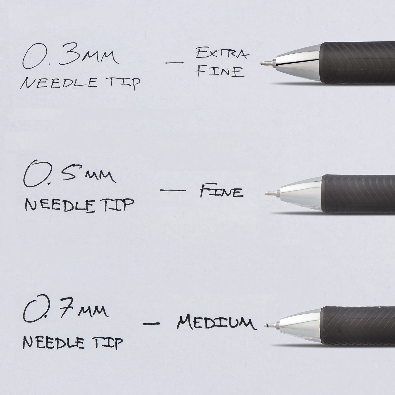 Pentel EnerGel RTX 0.3mm Needle Tip Liquid Gel Pens Black Ink 2 Pack