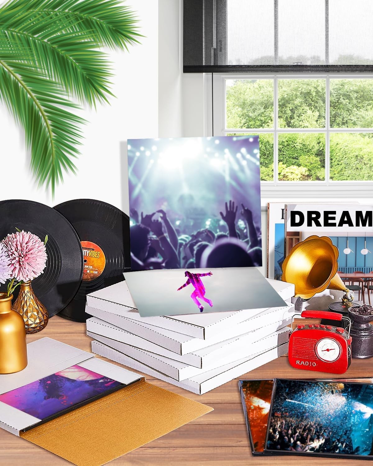 100x White Vinyl Record LP Shipping Mailer Boxes 12.5″x12.5″x1″ Album Paper Box