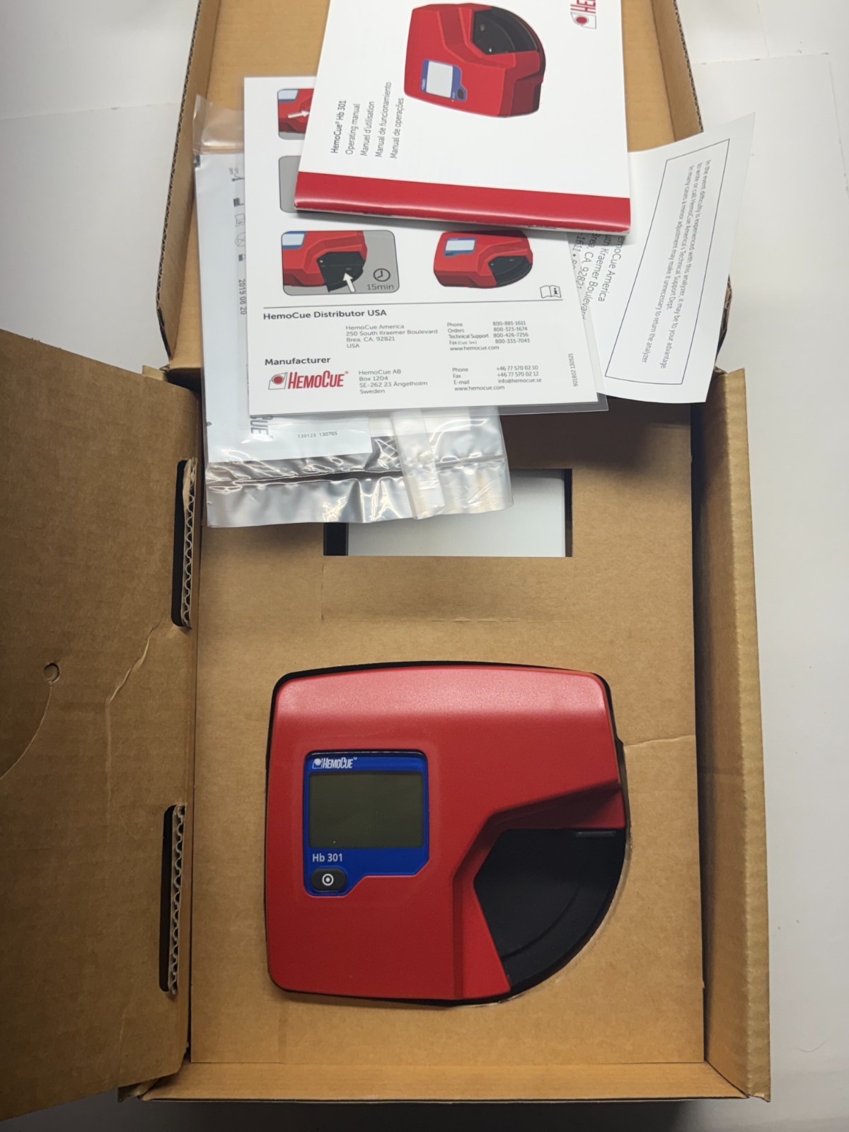 HemoCue Hb 301 Hemoglobin Analyzer Photometer Testing – New Open Box