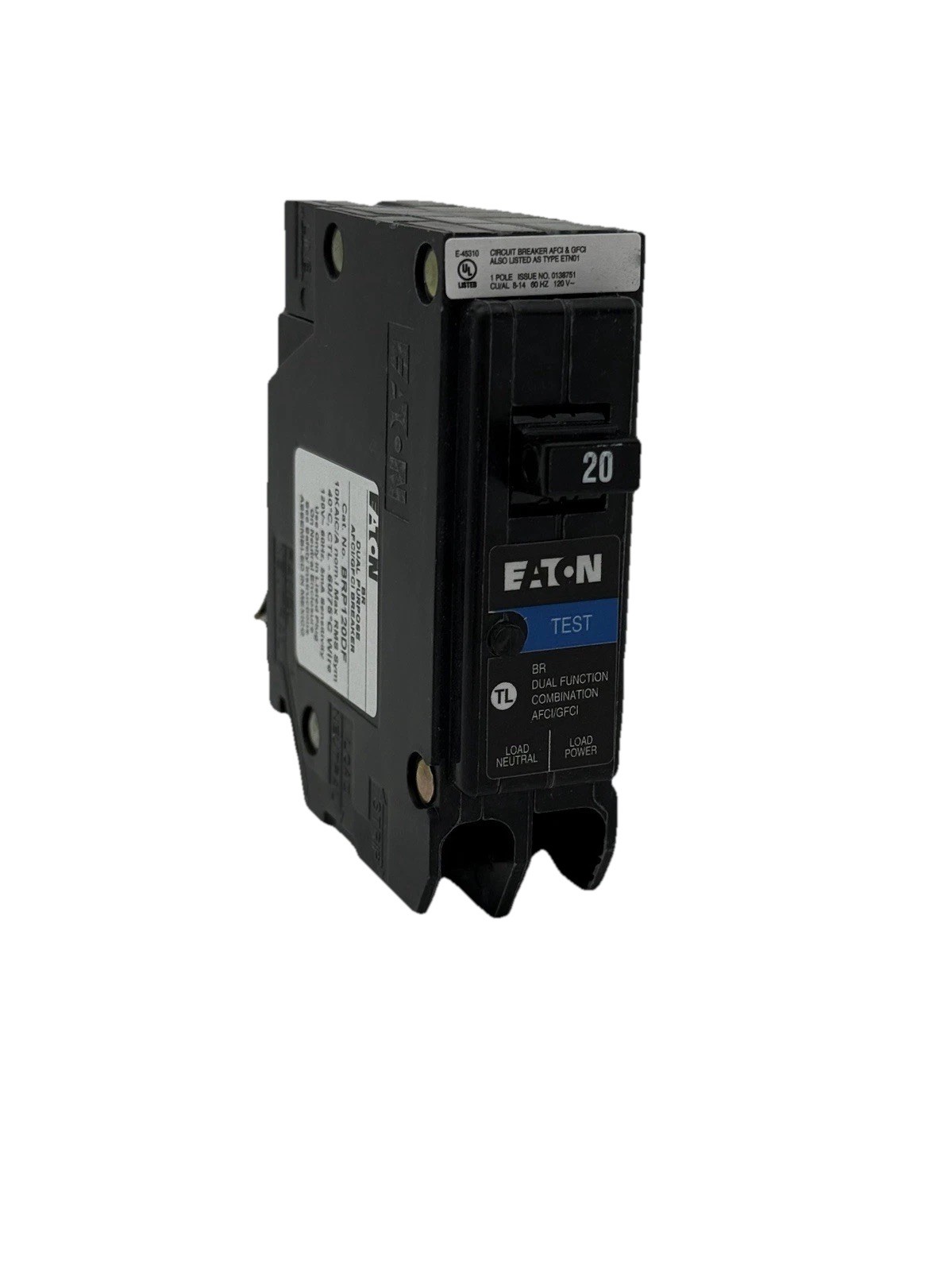 New Eaton BRP120DF – 20 Amp Dual Purpose AFCI GFCI Circuit Breaker 120V