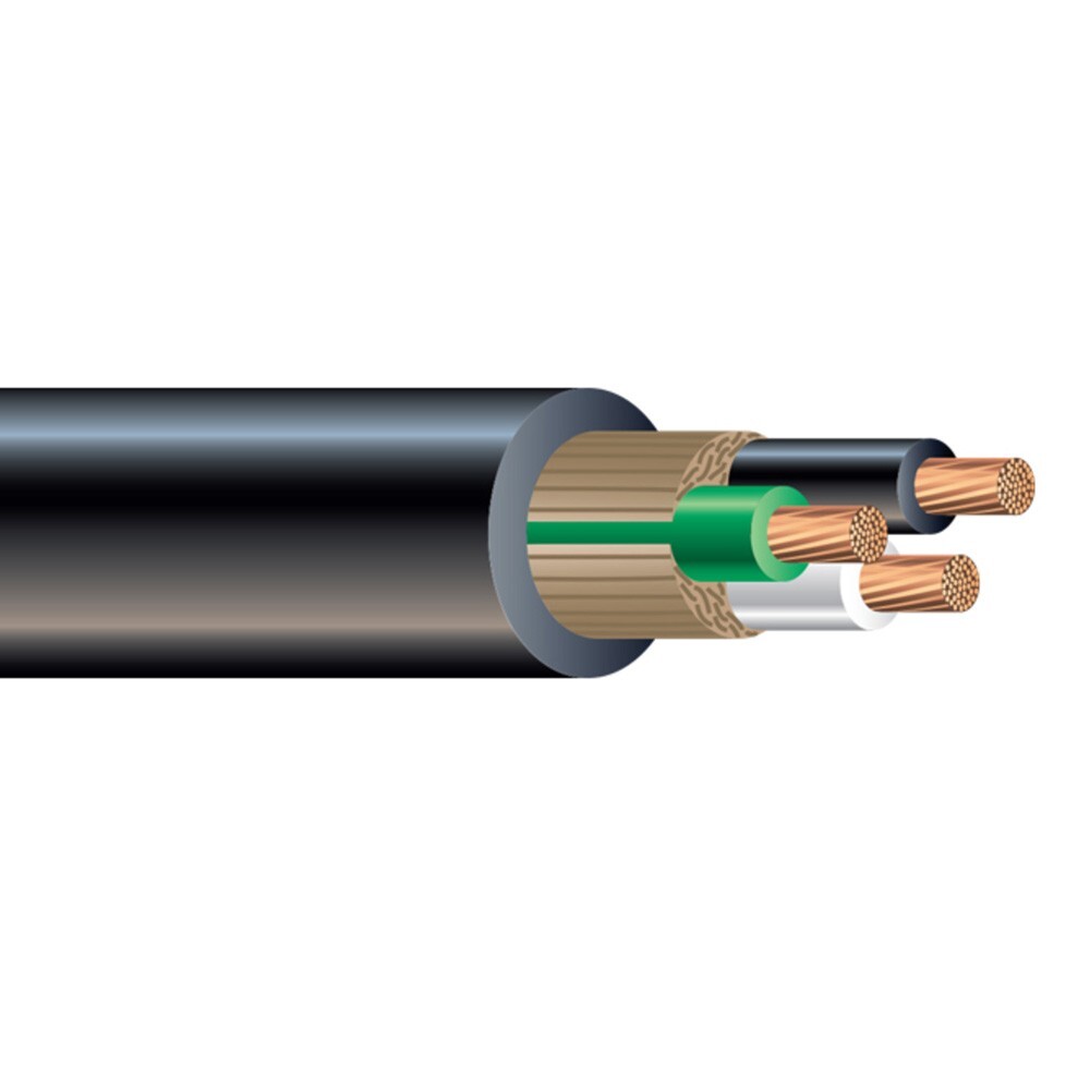 100′ 12/3 SEOOW Portable Power Cable Black TPE Jacket 600V