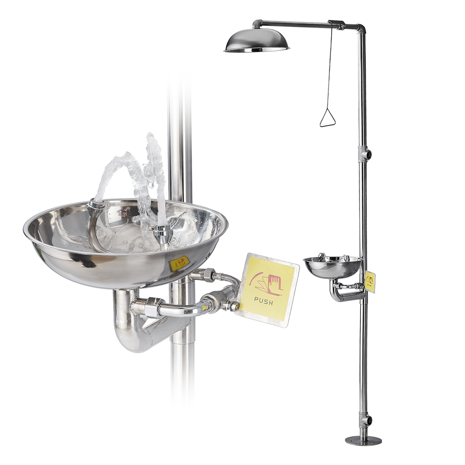 ABS Combination Shower Station Eye Wash Eyewash Station 304 Stainless Steel New