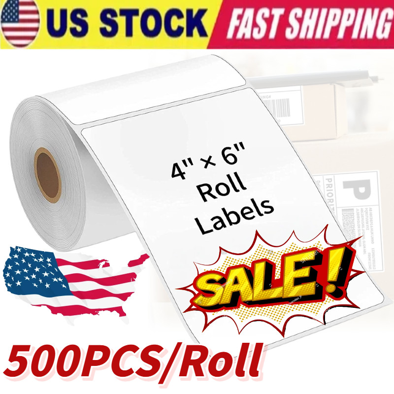 Thermal Shipping Labels for Zebra and Rollo 1 Rollo/500 PCS-4″x6″ US NEW~