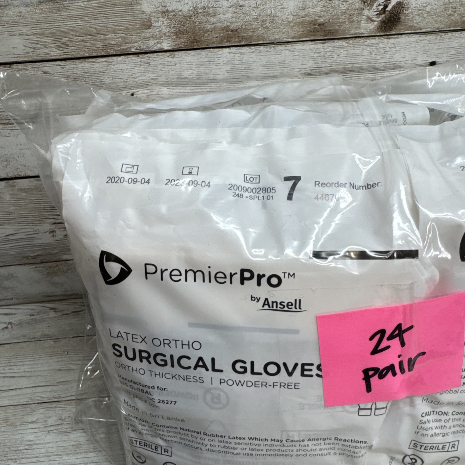 Premier Pro LATEX ORTHO Surgical Gloves Ansell *24 Pair* Size: 7 *See Date*