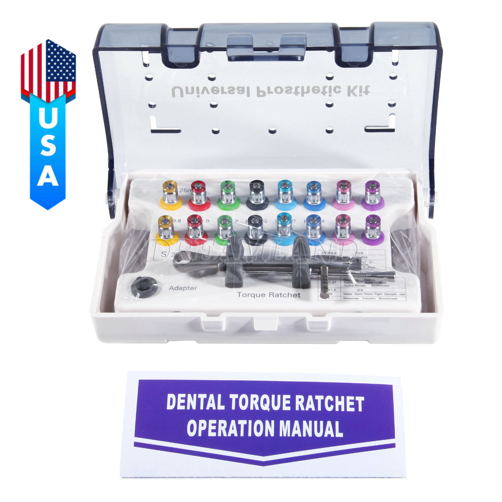 Universal Implant Prosthetic Driver Kit Torque Wrench Manual Screwdriver