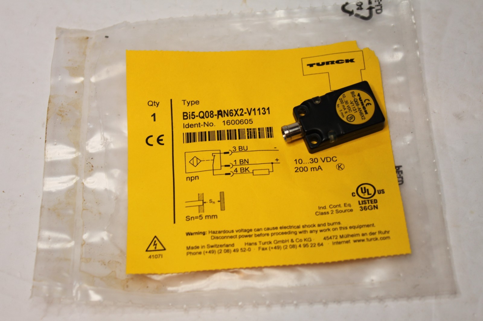 TURCK BI5-Q08-AN6X2-V1131 10-30VDC 200ma