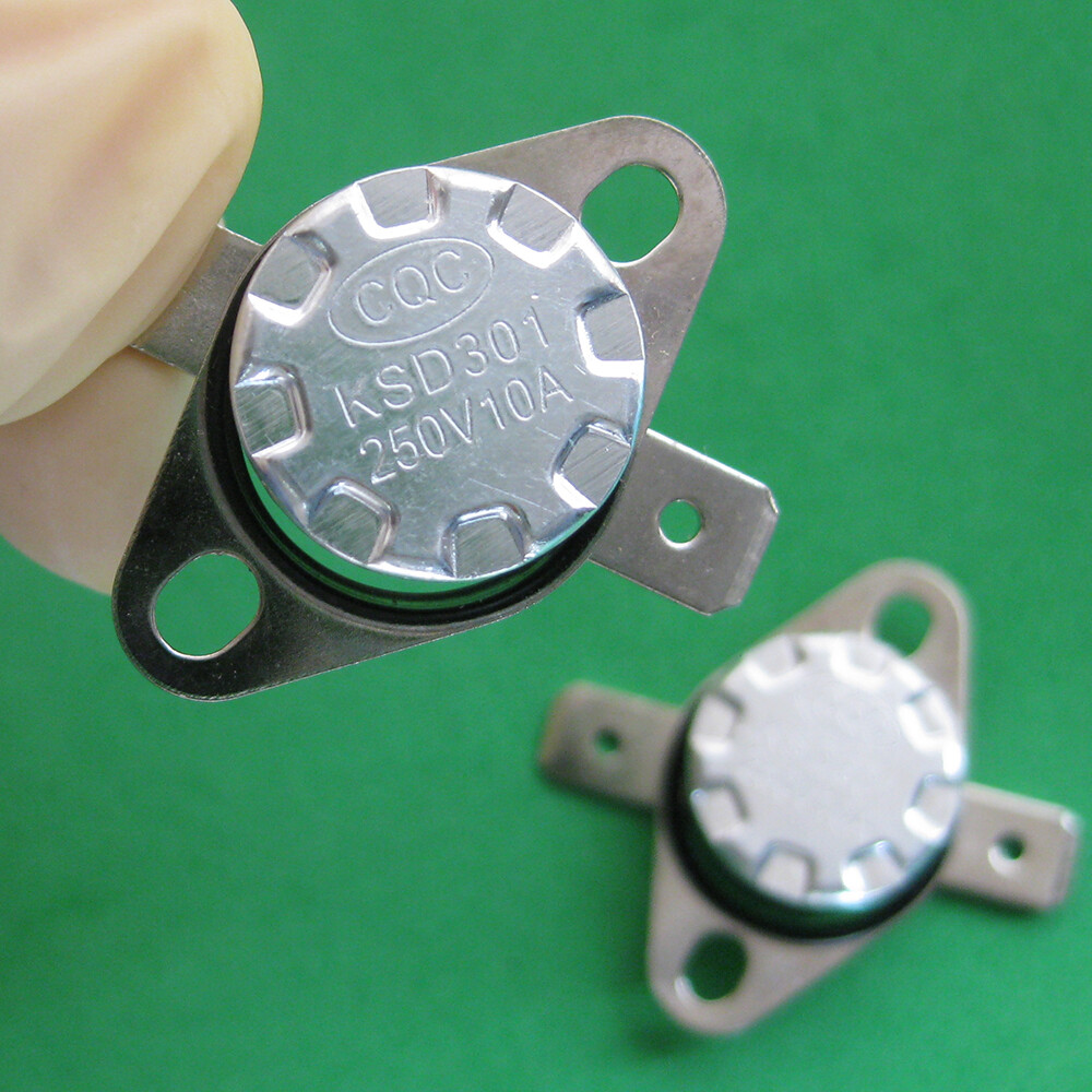 2pcs KSD301 0°C~150°C / 32°F~302°F Degree Celsius N.C. Temperature Switch 10A