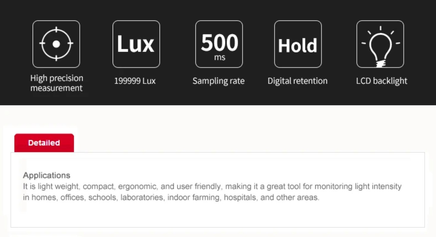 Mini Lux Meter, Digital Lux Meter, Brightness Photometer, Sound Level Meter