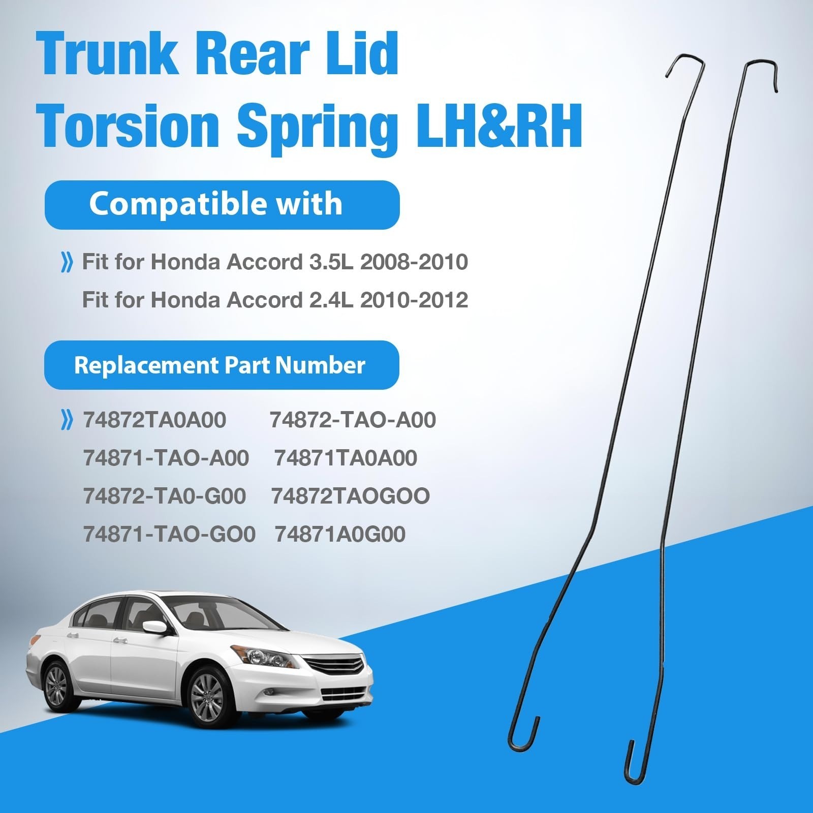 LSDZWORK Trunk Lid Torsion Spring for Honda Accord 2008-2012